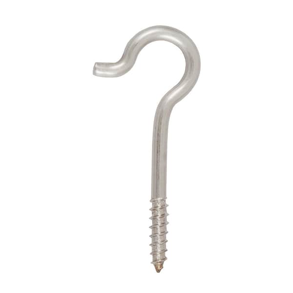 Everbilt 1/8 in. x 2-1/16 in. Stainless Steel Screw Hook (2-Piece) 823961 -  The Home Depot