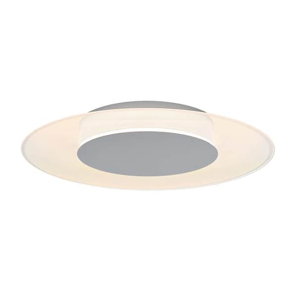 Artika Echo 14 in. Chrome Modern LED Flush Mount Ceiling Light for Kitchen and Bedroom