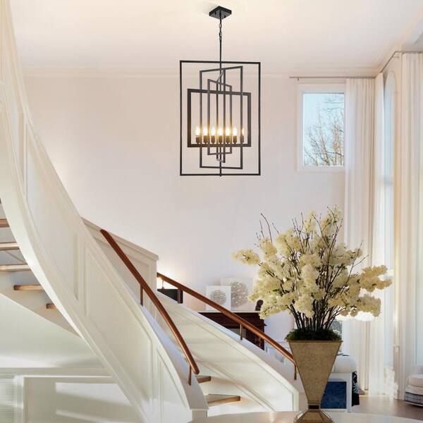 Magic Home Modern Farmhouse 7-Light Iron Pendant Black Magic Home Modern Farmhouse 7-Light Iron Pendant Black