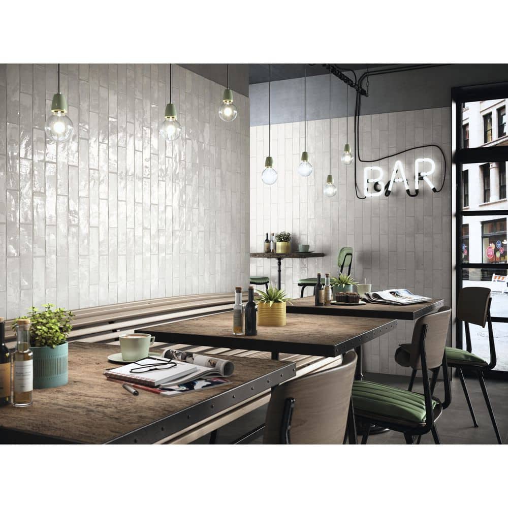 Coconut White Glossy Ceramic Subway Wall Tile 3" x 12"
