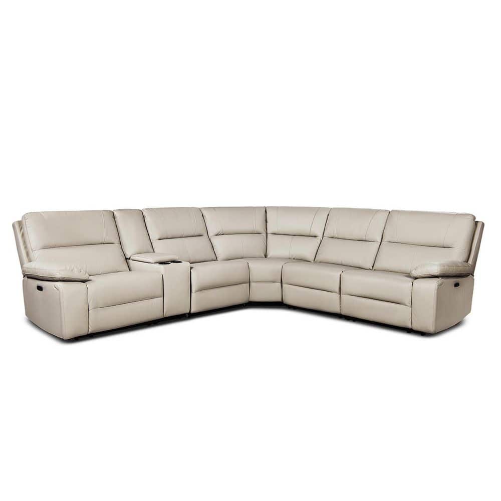 Jennifer Taylor Malibu 130 in. Modern Power Motion 6-Pcs Top Grain
