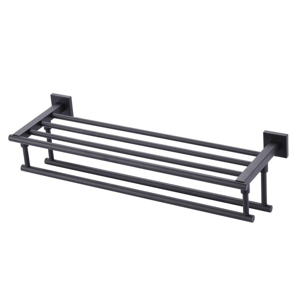 24 in. Wall Mounted Double Towel Bar in Matte Black price history on PriceWatchPro