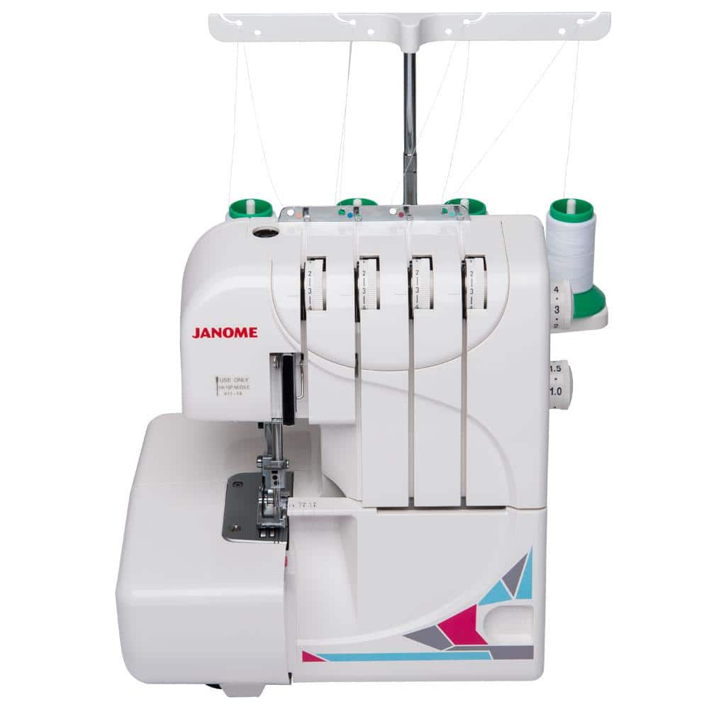 Compact White and Gray Portable Serger Machine
