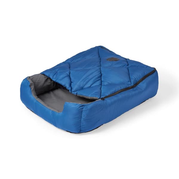 OmniCore Designs Pet Sleeping Bag with Zippered Cover and Insulation for Indoor/Outdoor, Use as Pet Beds or Pet Mats, (SM/Blue)