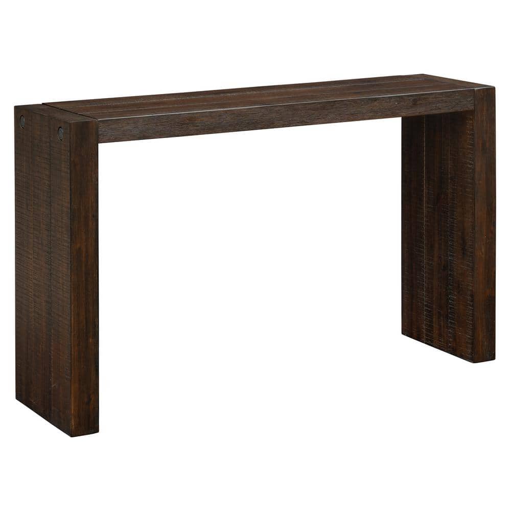 Monterey Dark Wood Rectangular Console Table with Brushed Finish