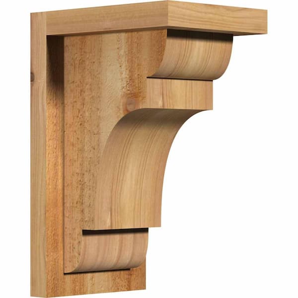 Ekena Millwork 6 in. x 8 in. x 12 in. New Brighton Rough Sawn Western Red Cedar Corbel with Backplate