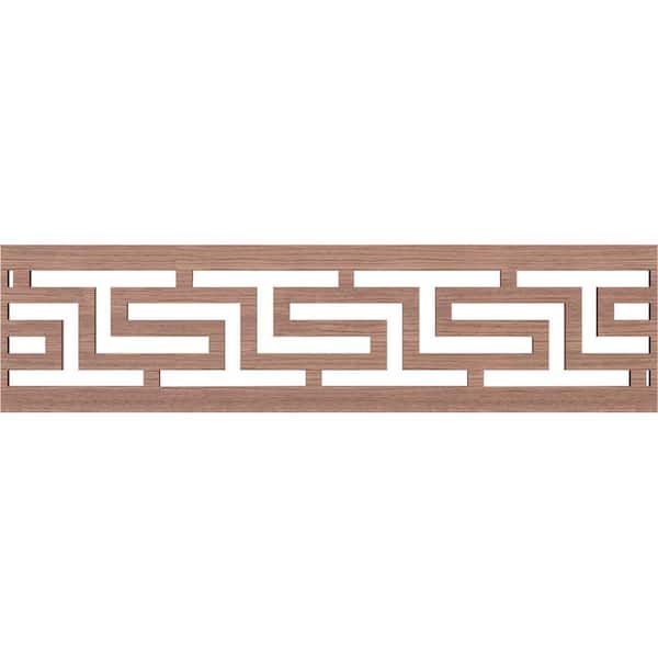 Ekena Millwork Tulum Fretwork 0.375 in. D x 47 in. W x 12 in. L Walnut Wood Panel Moulding