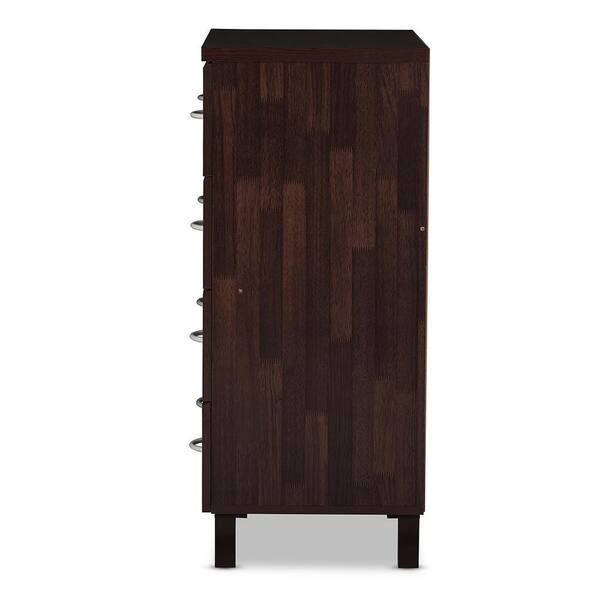 Baxton Studio Maison Contemporary Dark Brown Wood Finish Wood 4