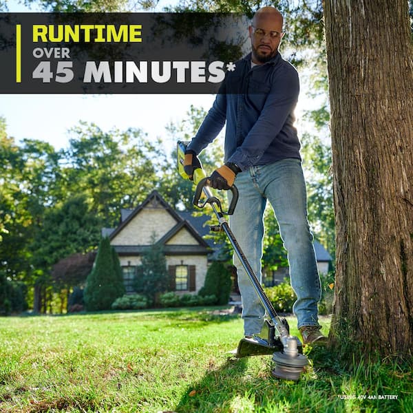 RYOBI - 40V HP Brushless 650 CFM 160 MPH Cordless Leaf Blower and Carbon Fiber String Trimmer with 4Ah Battery and Charger