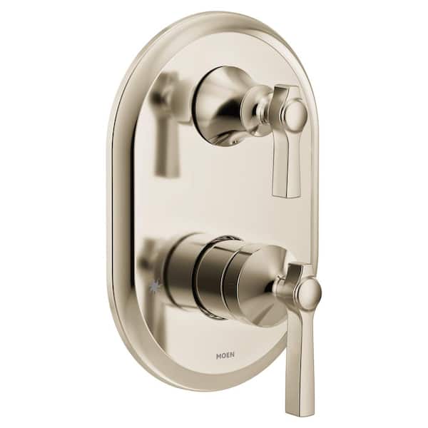 MOEN Flara M-CORE 3-Series 2-Handle Shower Trim Kit with Integrated Transfer Valve in Polished Nickel (Valve Not Included)