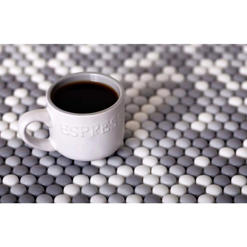 Alabaster White and Gray Recycled Glass Mosaic Tile