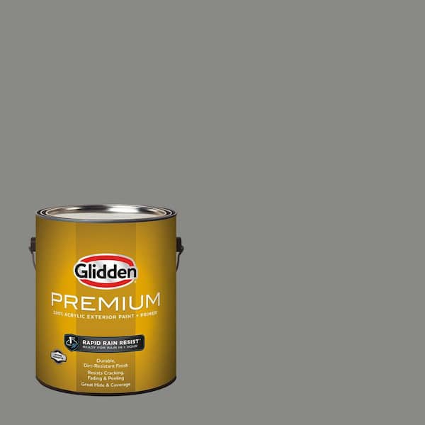 Glidden Premium 1 gal. PPG1008-6 Artillery Flat Exterior Paint