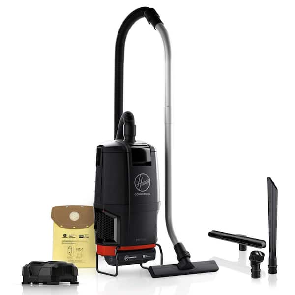HOOVER COMMERCIAL Commercial 40-Volt Brushless, Cordless, 6 QT Bagged, HEPA Filter, Backpack Vacuum Cleaner Kit for All Floors in Black