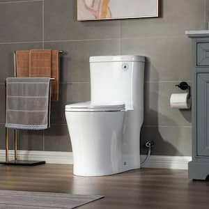 Tango 1-Piece 1.0/1.6 GPF High Efficiency Dual Flush Elongated All-In One Toilet with Soft Closed Seat Included in White