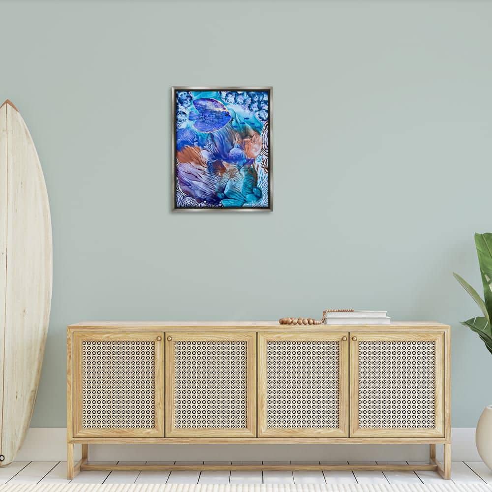 Underwater Fish Sea Life by Amy Tieman Gray Floater Frame Abstract Graphic Art Print 31 in. x 25 in. price history on PriceWatchPro