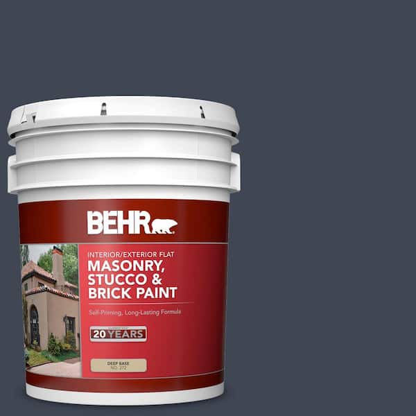 BEHR 5 gal. #PPU14-20 Starless Night Flat Interior/Exterior Masonry, Stucco and Brick Paint