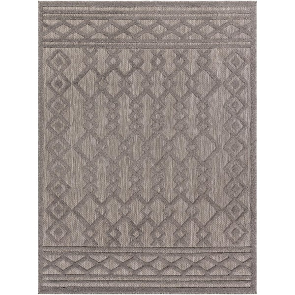 San Diego Taupe Moroccan 7 ft. x 9 ft. Indoor/Outdoor Area Rug