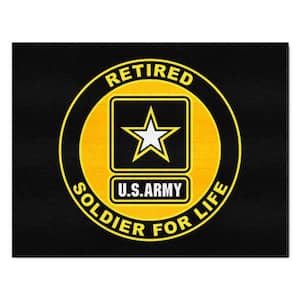 U.S. Army Black 3 X 4 ft. Tufted Solid Nylon Rectangle All-Star Rug - 34 in. x 42.5 in.