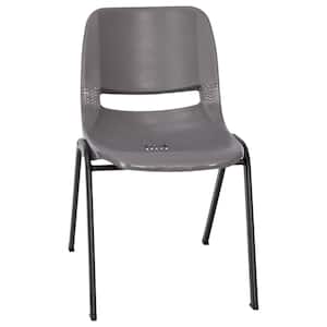 Gray Plastic/Black Frame Plastic Stack Chair