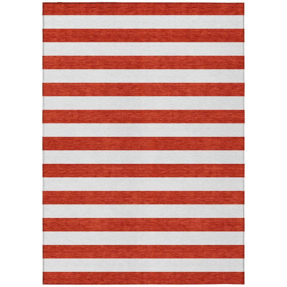 Red and White 5 ft. x 8 ft. Woven Striped Polyester Rectangle Indoor/Outdoor Area Rug price history on PriceWatchPro