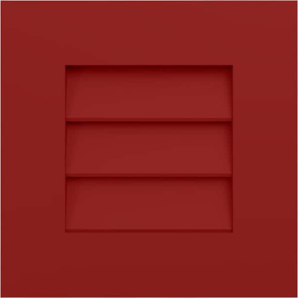 Ekena Millwork 12-in W x 12-in H True Fit PVC Louver Shutters Sample, Fire Red