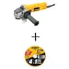 DEWALT 7 Amp 4.5 in. Small Angle Grinder with 1-Touch Guard and 4.5 in. x 0.045 in. x 7/8 in. Metal Cutting Wheel (5 Pack) DWE4011W8062B5