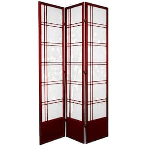 7 ft. Rosewood 3-Panel Room Divider