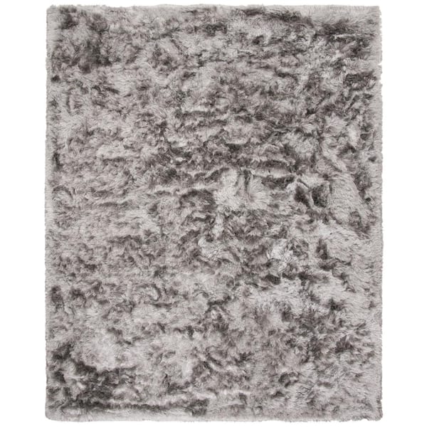 Ocean Shag 10 ft. x 14 ft. Silver Cozy Plush Area Rug