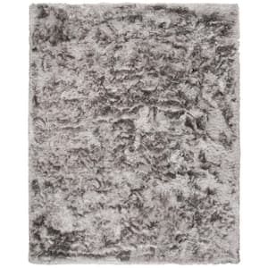 Ocean Shag Silver 9 ft. x 12 ft. Solid Area Rug