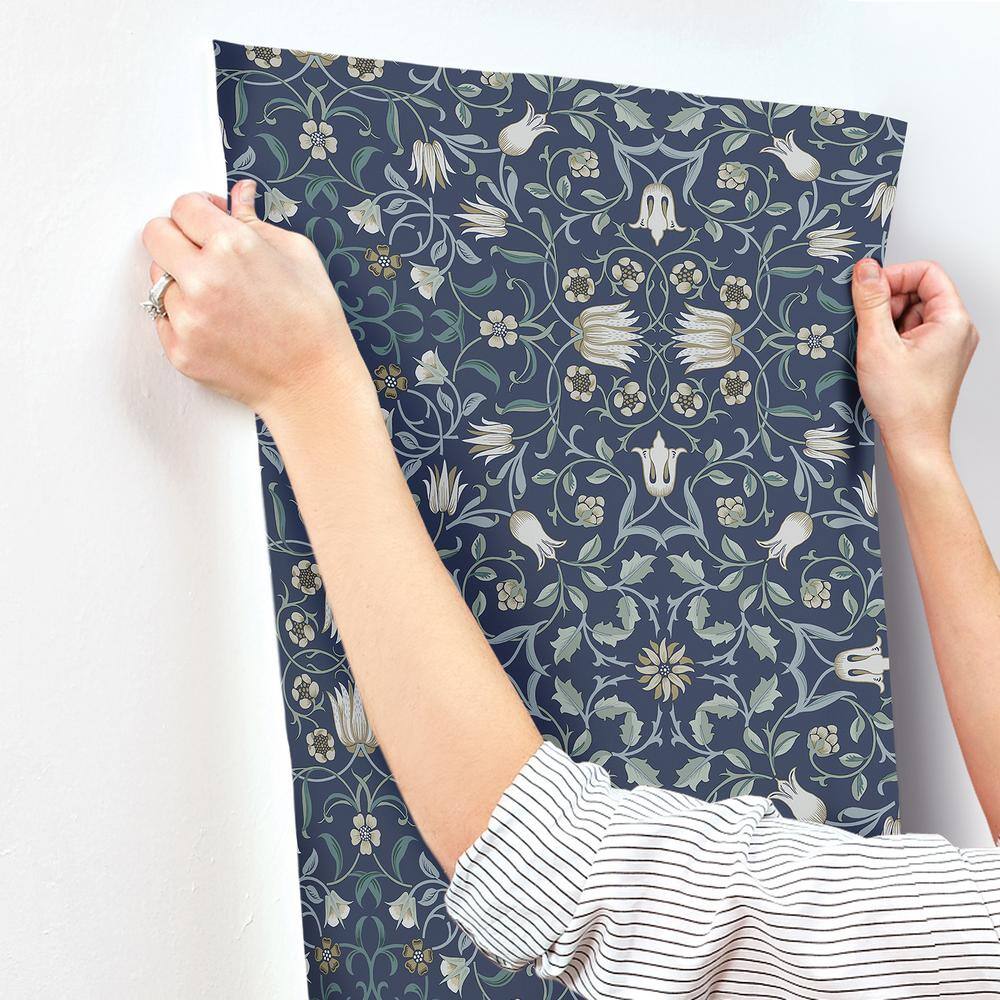 No 1 Holland Park Blue Floral Non-Pasted Wallpaper Roll