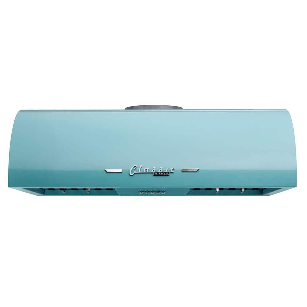 Unique Appliances Classic Retro 30 in. 700 CFM Ducted Under Cabinet Range Hood with LED Lighting in Ocean Mist Turquoise