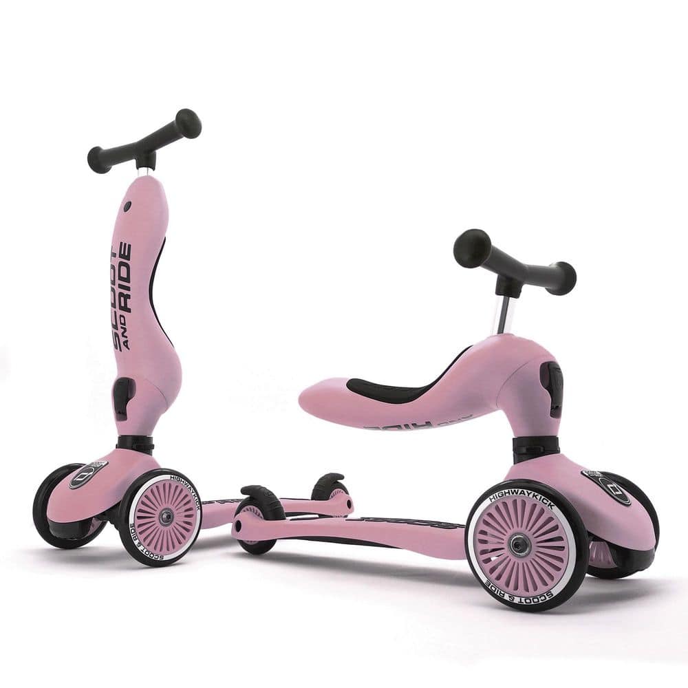 Scoot and Ride Highwaykick 1-5 ピンク 2-in-1 Ride-On & Stand Kids Scooter, Ages 1-5, Highwaykick 1, Rose