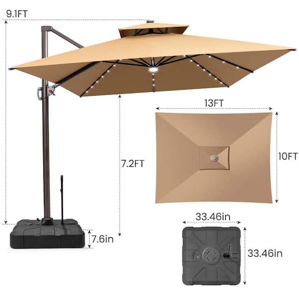 cavalier patio umbrellas GRAND Patio 11FT Cantilever Patio Umbrella with Base