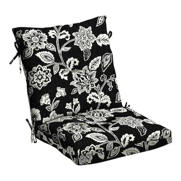 ARDEN Outdoor Plush Modern Tufted Blow Fill Dining Chair Cushion, 21 x 40, Ashland Black Jacobean