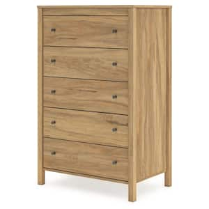 Bermacy Brown 5 Drawer 31.61 in. Chest of Drawers