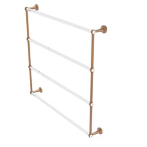 36 in. Pacific Beach Collection 4-Tier Ladder Towel Bar with Twisted Accents in Brushed Bronze