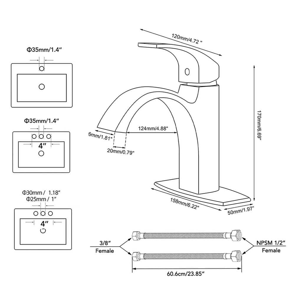 Brushed Nickel Single Handle High Arc Bathroom Faucet