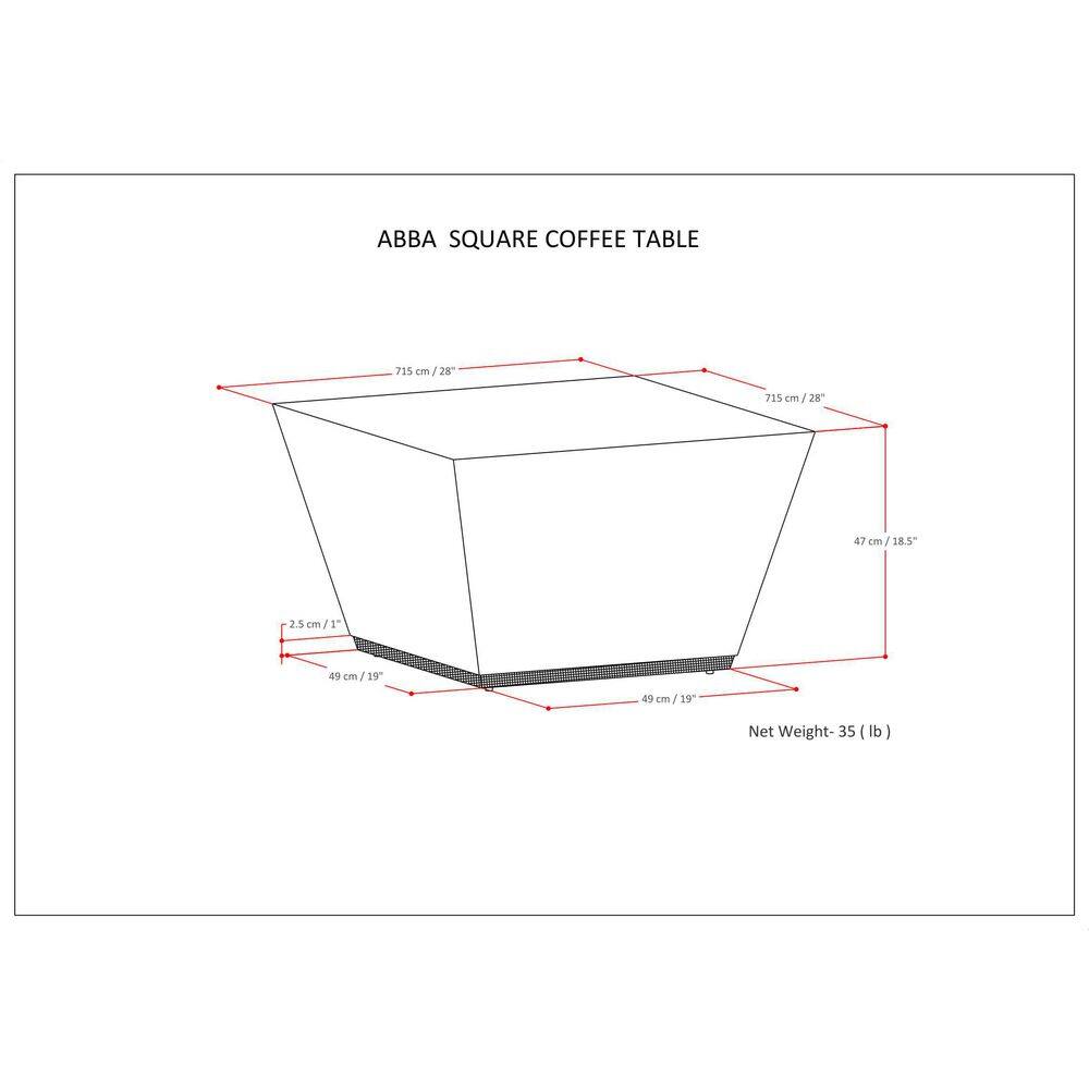 Abba 28" White Wash Mango Wood Square Coffee Table