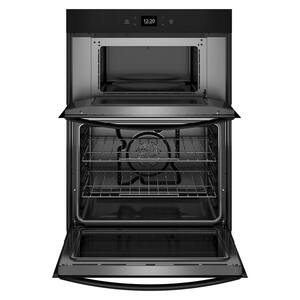 27 in. Electric Wall Oven & Microwave Combo in. Black with Convection and Air Fry