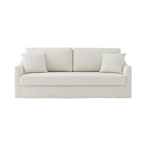 Wilfried 80.7 in. Modern Slipcovered Sofa With Removable Seat And Back Cushions-IVORY
