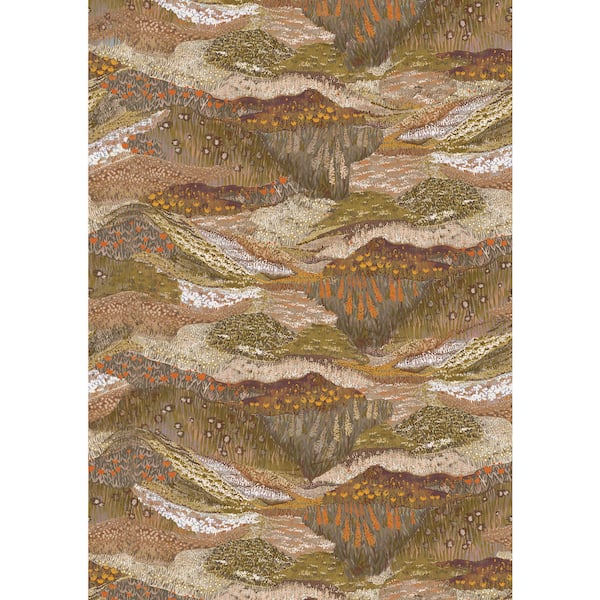 Walls Republic Ochre Panoramic Valleys Print Non Woven Non-Pasted Textured Wallpaper 68 sq. ft.