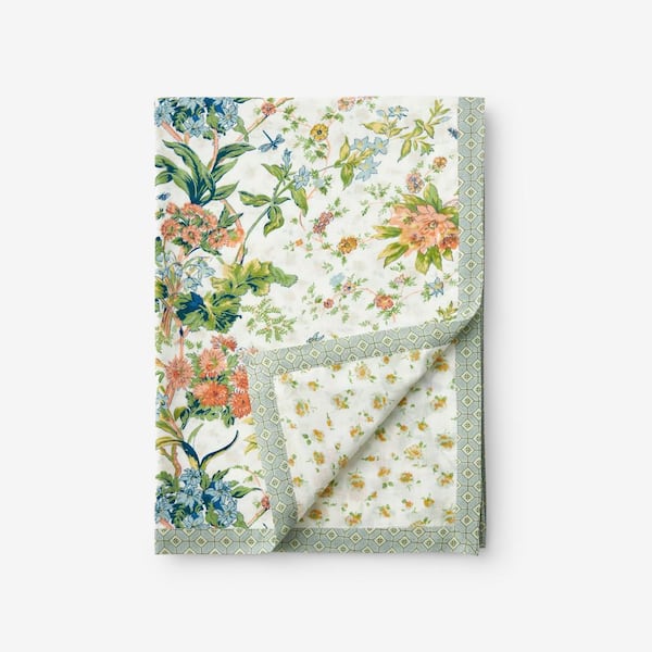 The Company Store Bagheecha Garden Floral Cotton White Multi Throw Blanket
