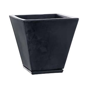 Zurique Small Black Marble Effect Plastic Resin Indoor and Outdoor Planter Bowl