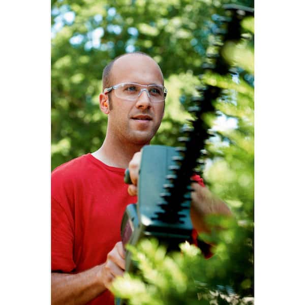 3M - Black/Red Frame with Clear Scratch Resistant Lens Flat Temple Safety Eyewear