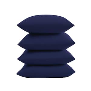 Everyday Navy Polyester Standard Pillowcase Set of 4