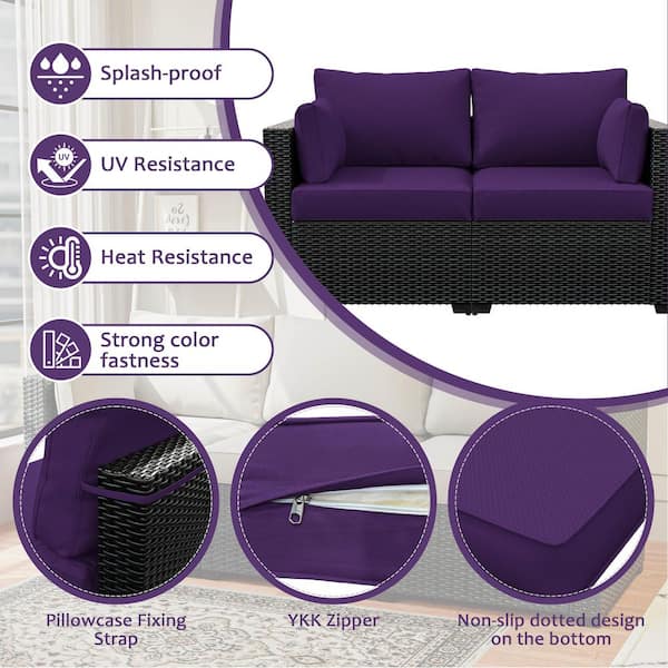 8-Piece Outdoor Patio Cushion Cover, UV and Waterproof Replacement