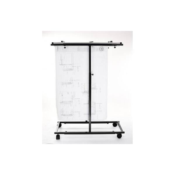 Adir Corp Vertical File Rolling Stand for Blueprints, Black