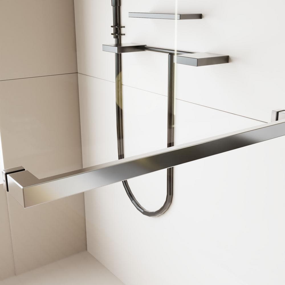 Chrome Frameless Double Sliding Soft-Close Shower Door with Tempered Glass