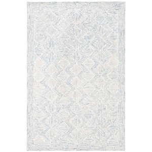 Micro-Loop Blue/Ivory 2 ft. x 3 ft. Striped Chevron Area Rug
