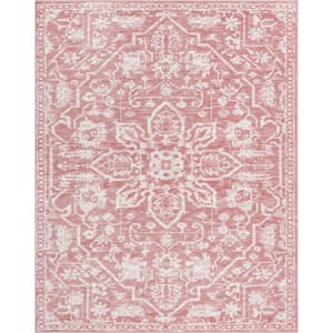 Dazzle Disa Blush Vintage Bohemian Distressed Medallion Oriental 3 ft. 11 in. x 5 ft. 3 in. Accent Area Rug